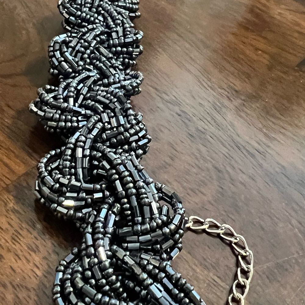 Source Unknown Intricate Black Beaded Bracelet - image 5